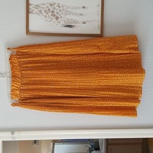 Yellow polka dot midi skirt